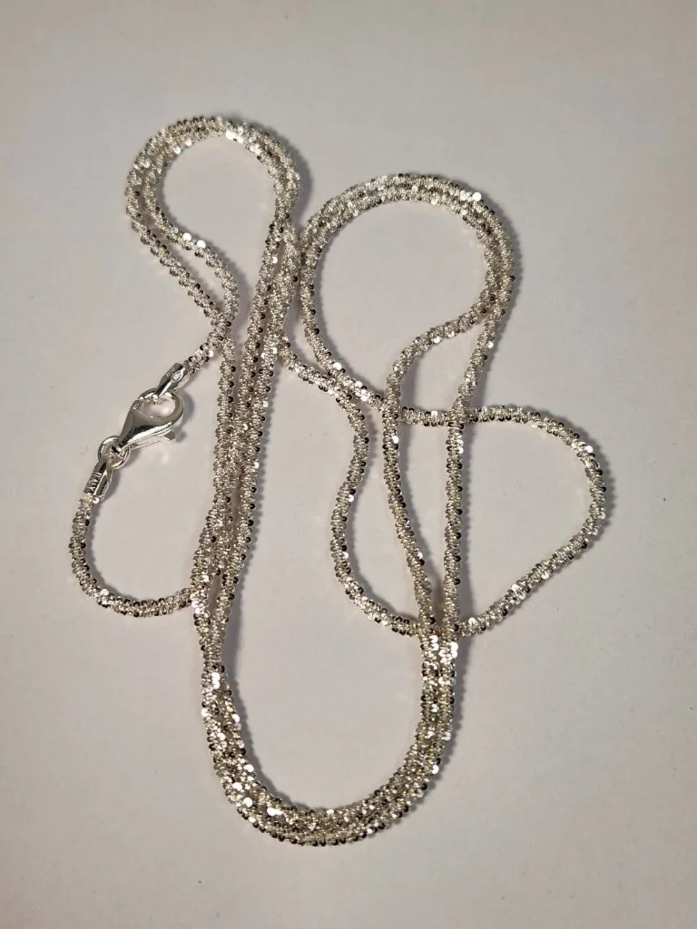 VTG NIB Italian Sterling Silver 925 Diamond-cut Criss Cross Chain Necklace 24